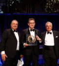 (L to R) Mr. Andrew N. Liveris, honoree Dr. Albert Bourla (Chairman and CEO of Pfizer), and Mr. George P. Stamas