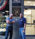 Michael and Peter standing in front of the MG Engineering headquarters on 32nd Street